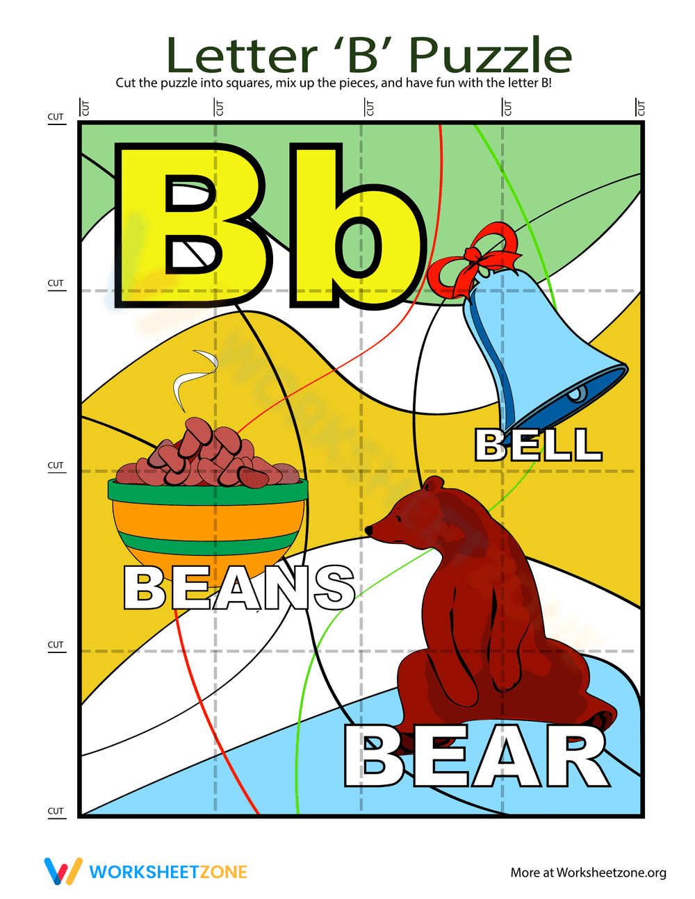 Letter Puzzle: B Worksheet - Page 1