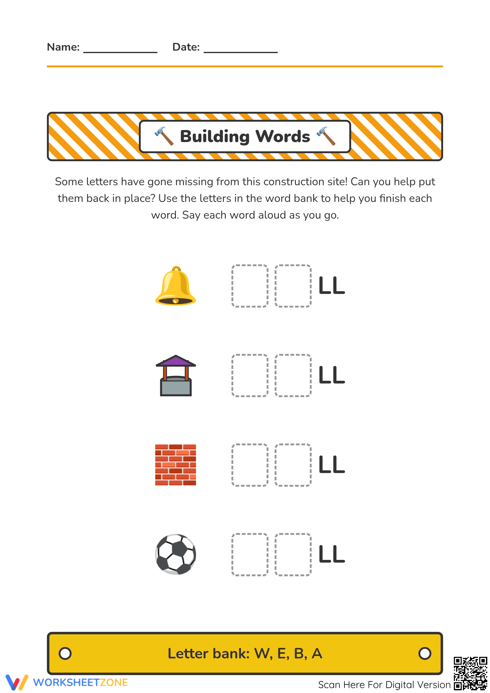 Printable Beginning Sounds Worksheet | Grade K - Page 1