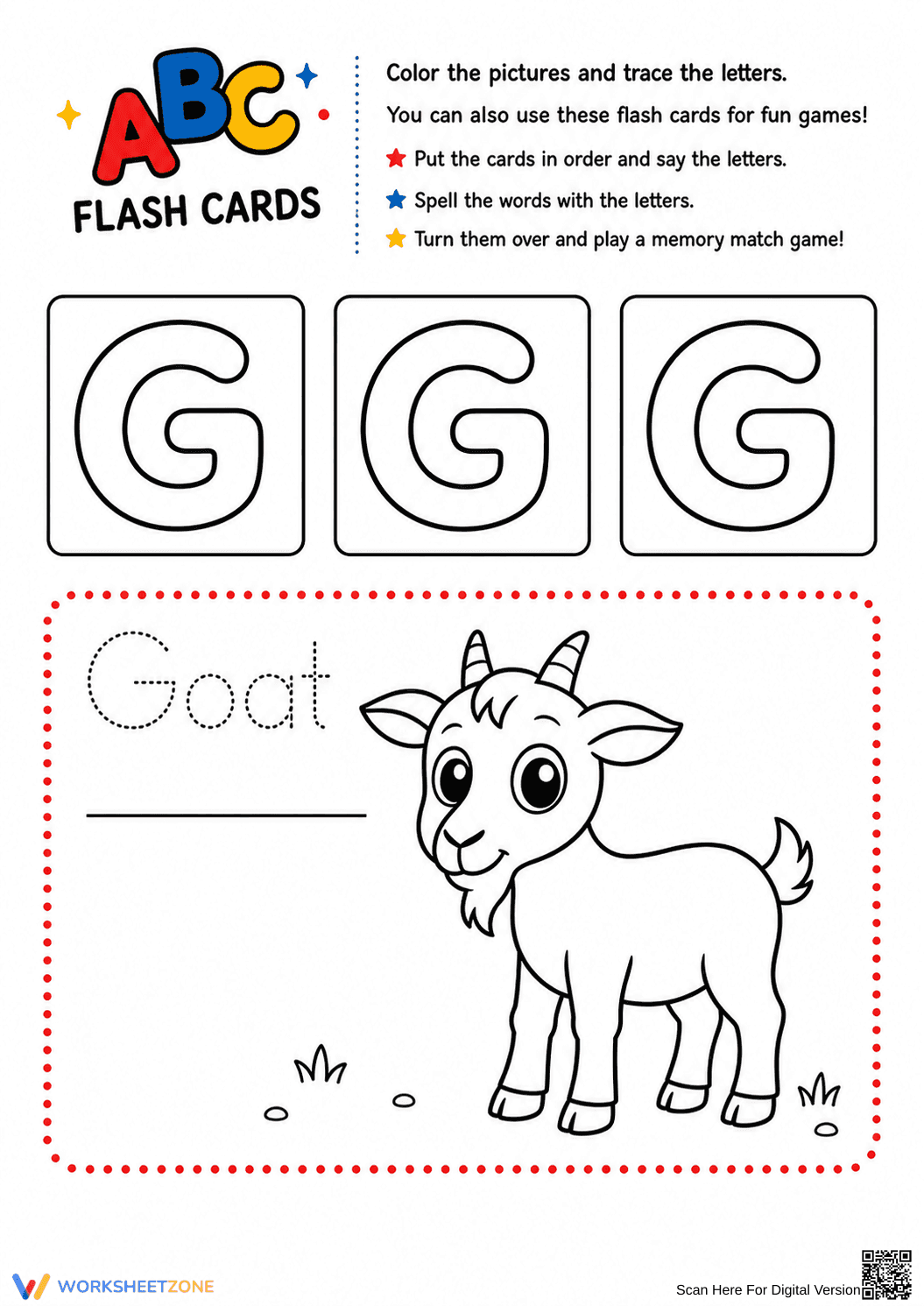 Alphabet Flashcards: Exploring Letter G - Page 1