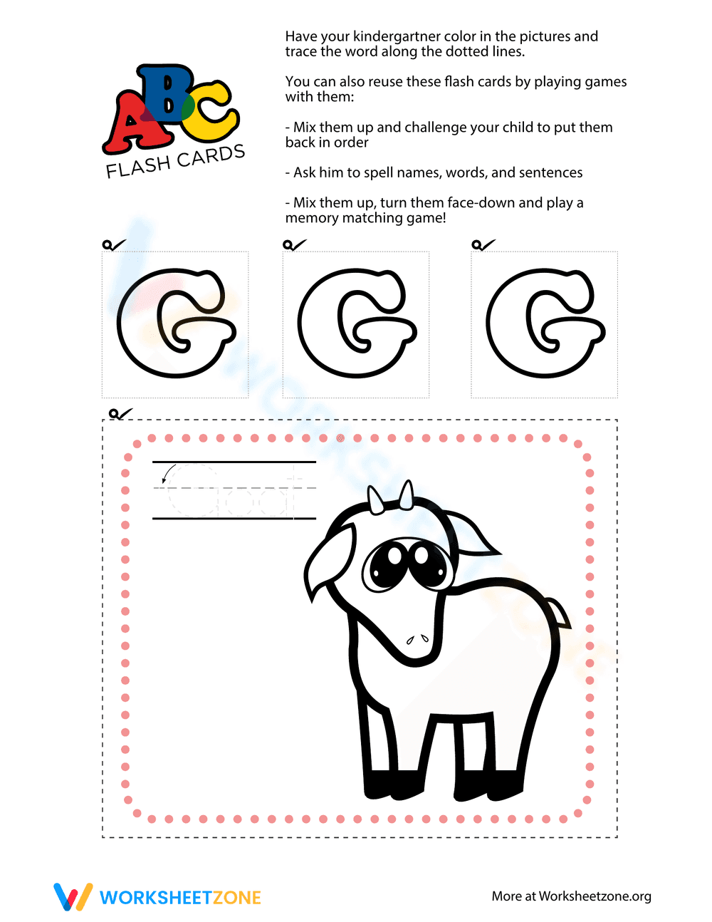 Alphabet Flashcards: Exploring Letter G - Page 1