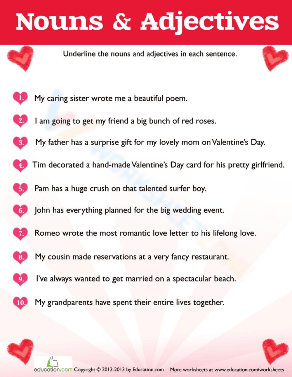 Practice Valentine's Day Grammar - Page 1