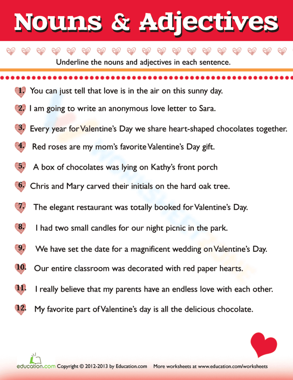 Valentine's Day Grammar Practice - Page 1