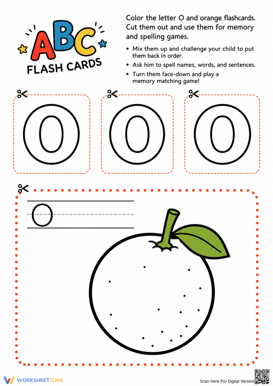 Printable Letter O Flashcards | Kindergarten ELA Activity - Page 1