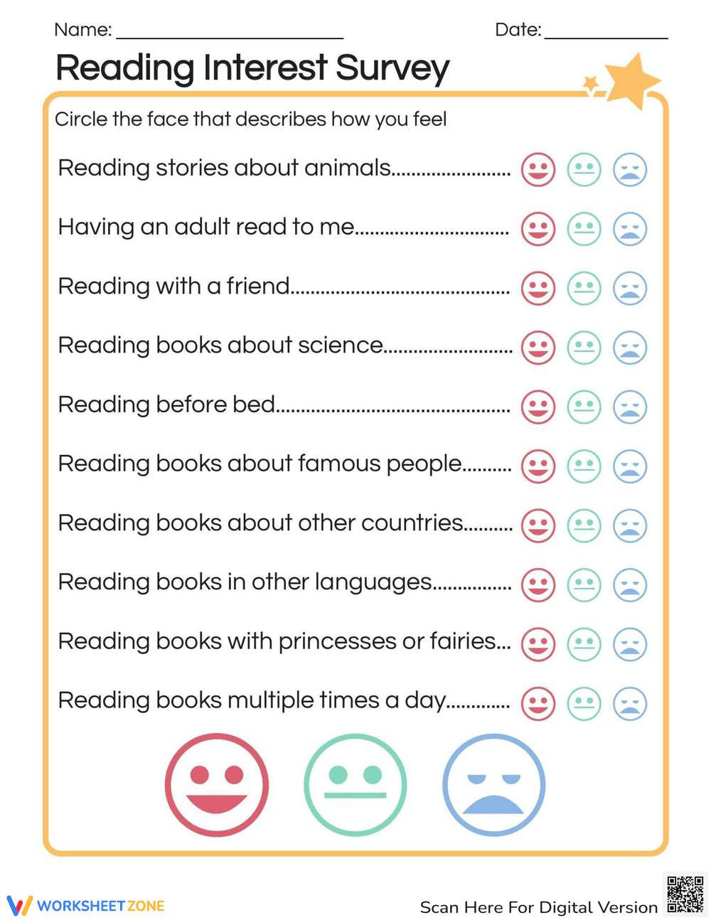 Reading Interest Survey - Page 1