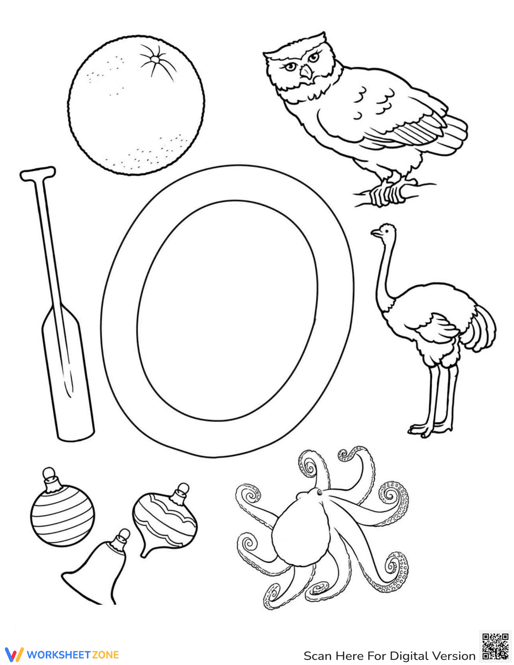Letter 'O' Alphabet Activity - Page 1