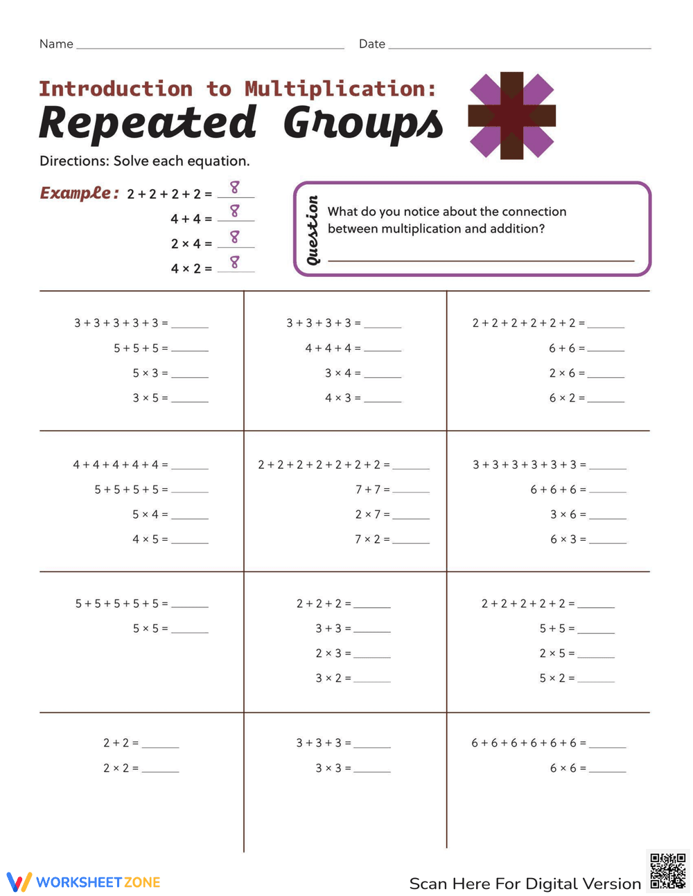 Introduction to Multiplication - Page 1