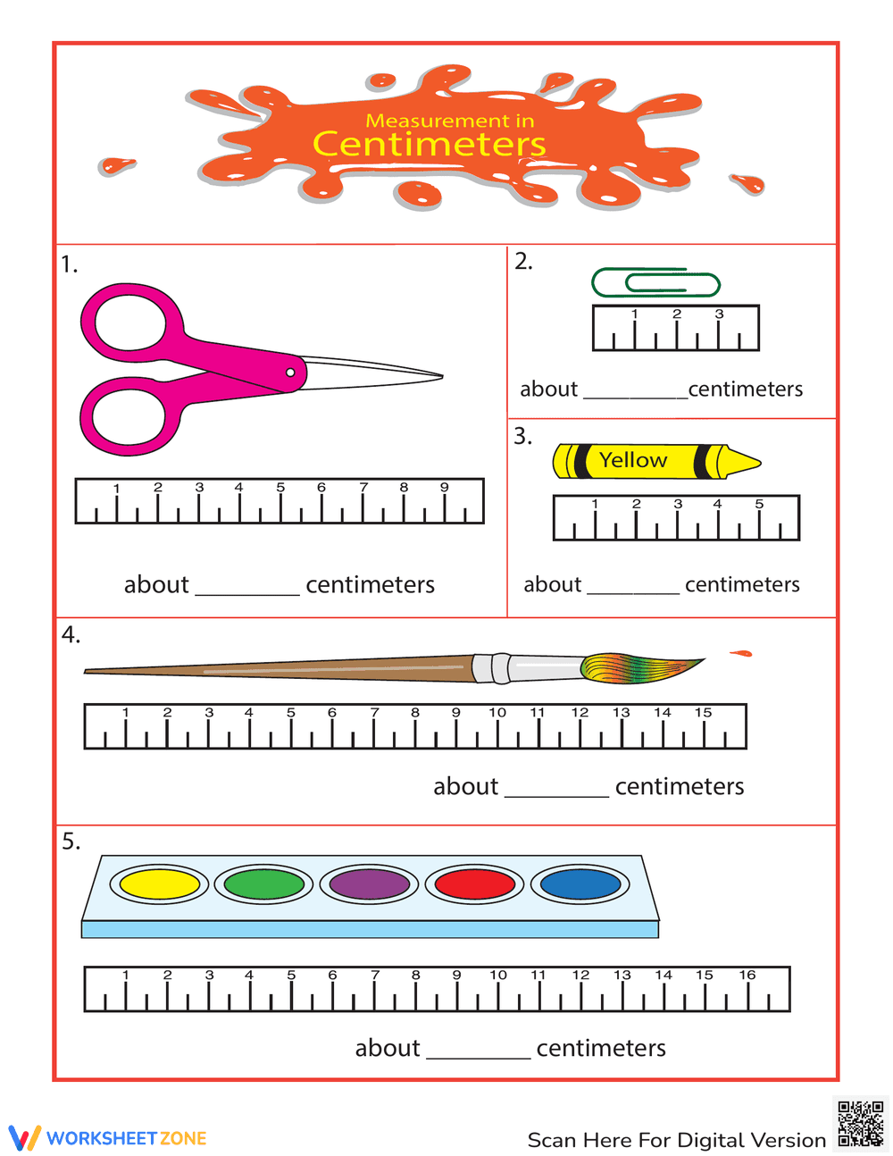 Measuring School Supplies - Page 1