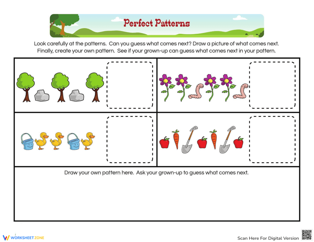 Pattern Practice in the Garden Worksheet - Page 1