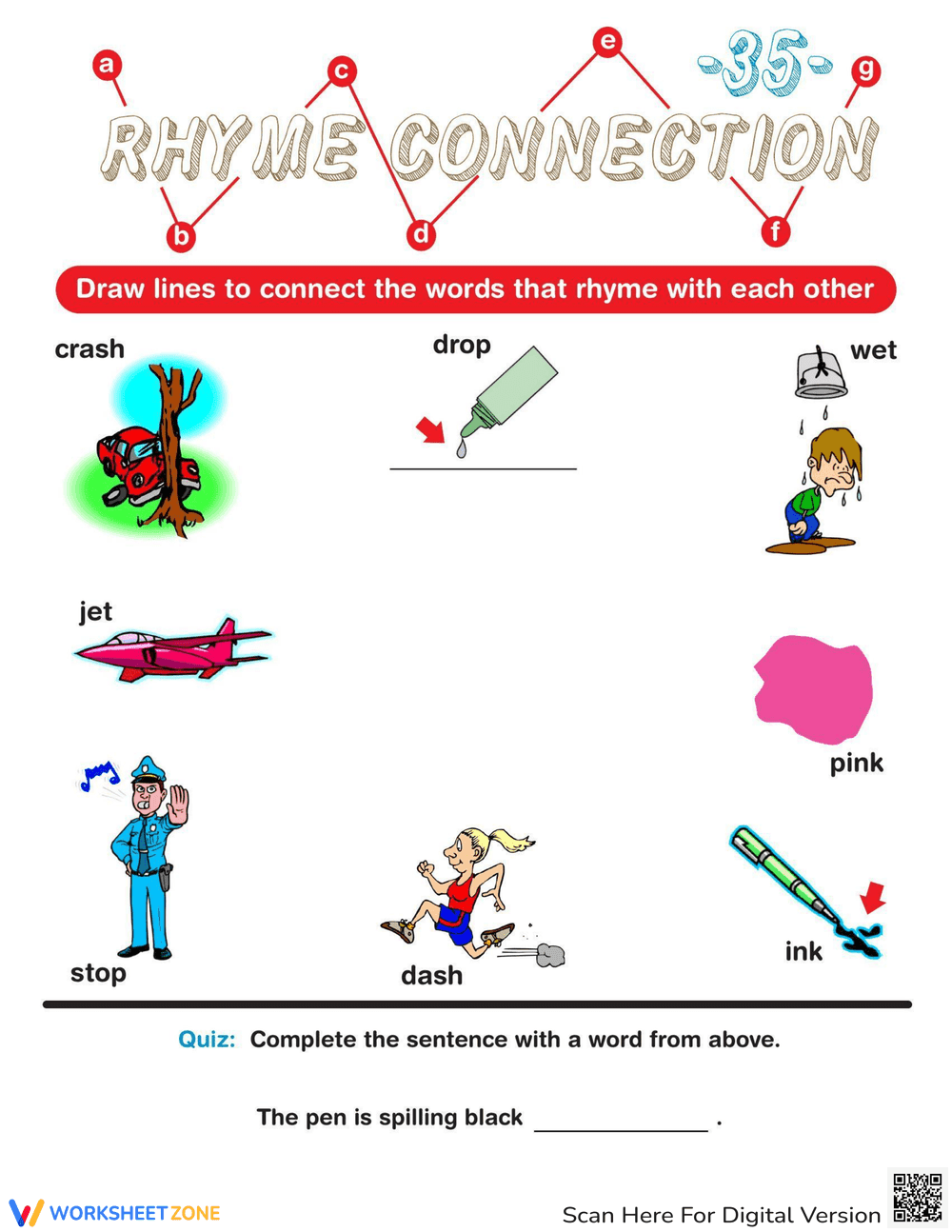 Rhyme Connection Worksheet - Page 1