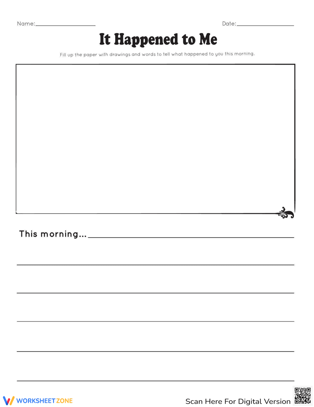 Personal Narrative Writing Prompt Worksheet - Page 1