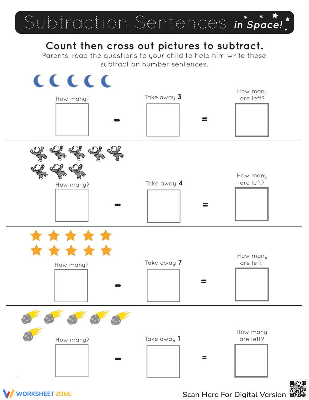 Space Counting and Crossing Out Activity - Page 1