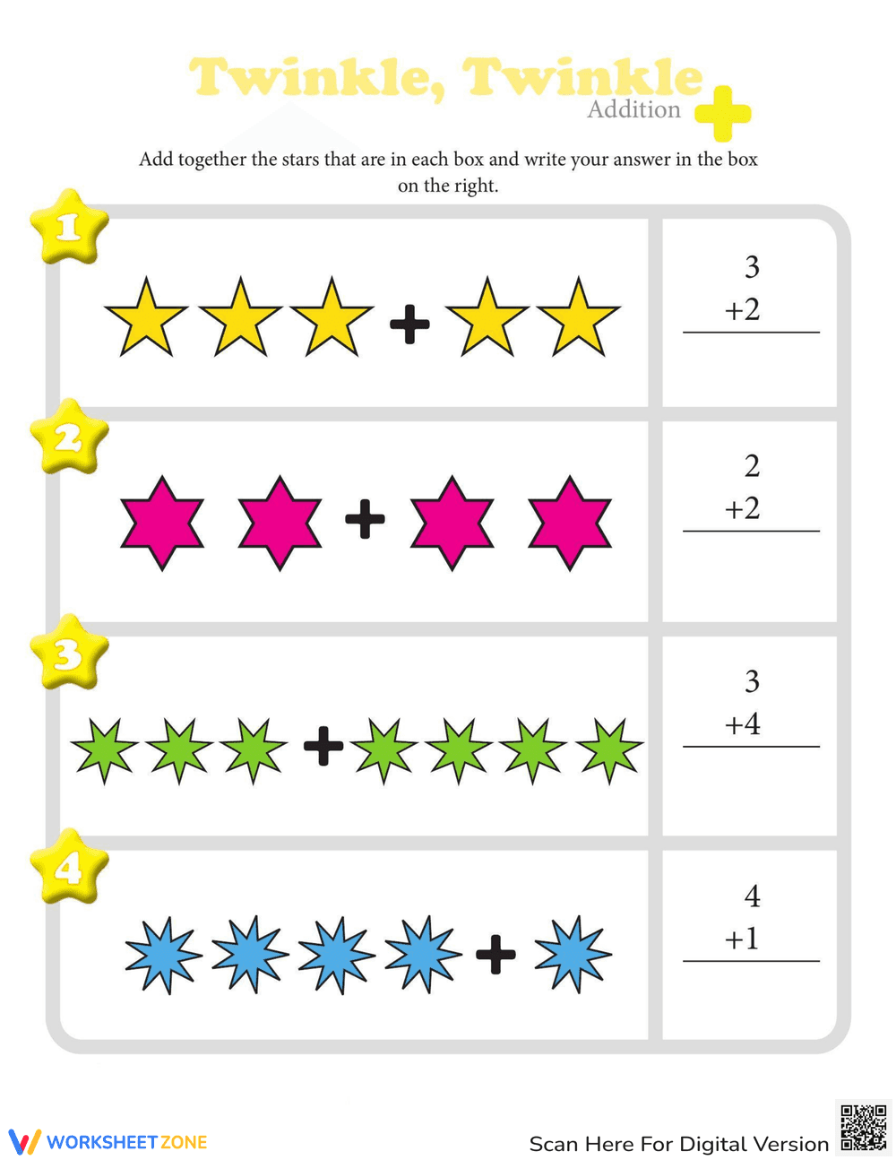 Addition Practice: Mastering Sums up to 19 - Page 1