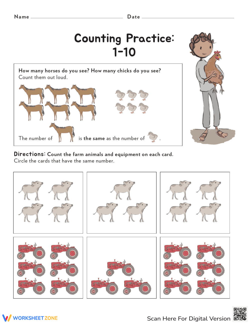 Farming Numbers: Counting and Math Fun - Page 1