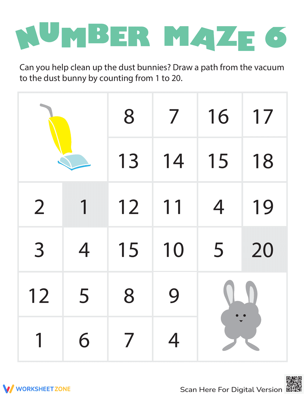 Number Maze: Kindergarten Math Fun - Page 1
