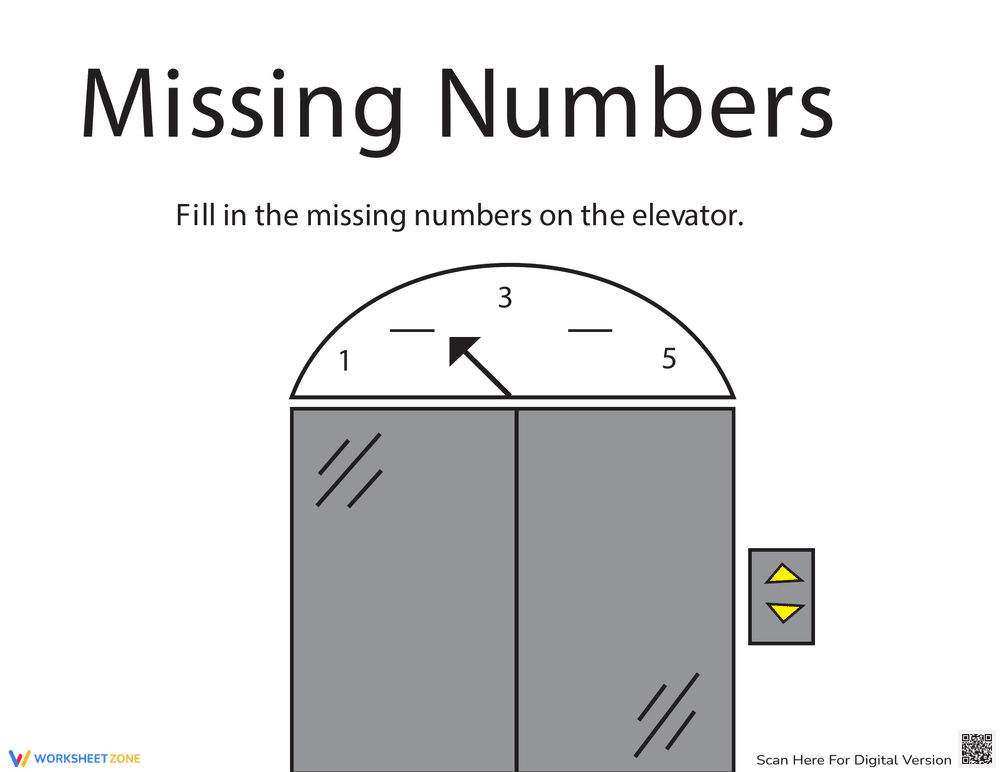 Missing Numbers 1-5 Worksheet - Page 1