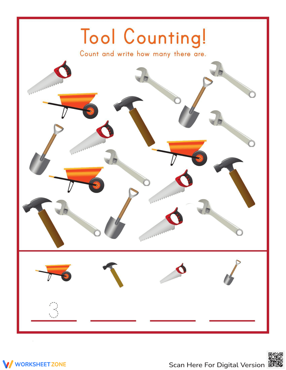 Counting Tools Worksheet - Page 1