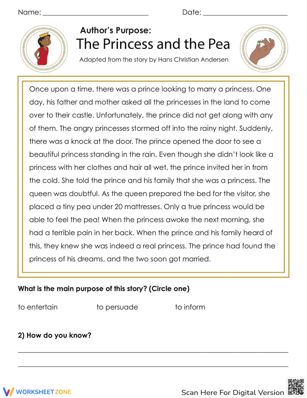 Author’s Purpose: The Princess and the Pea - Page 1
