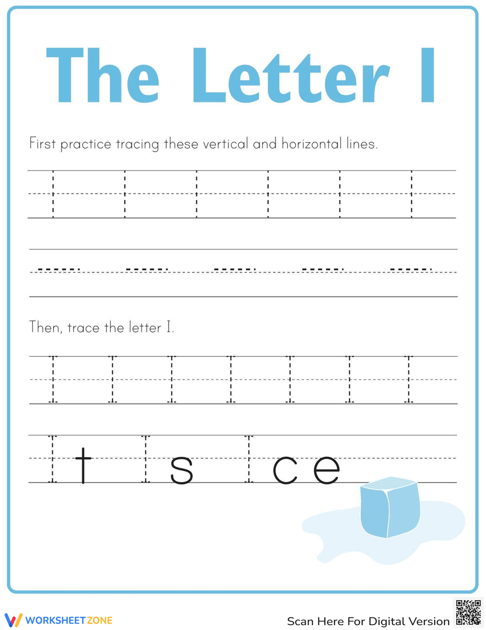 Practice Tracing Letter I - Page 1