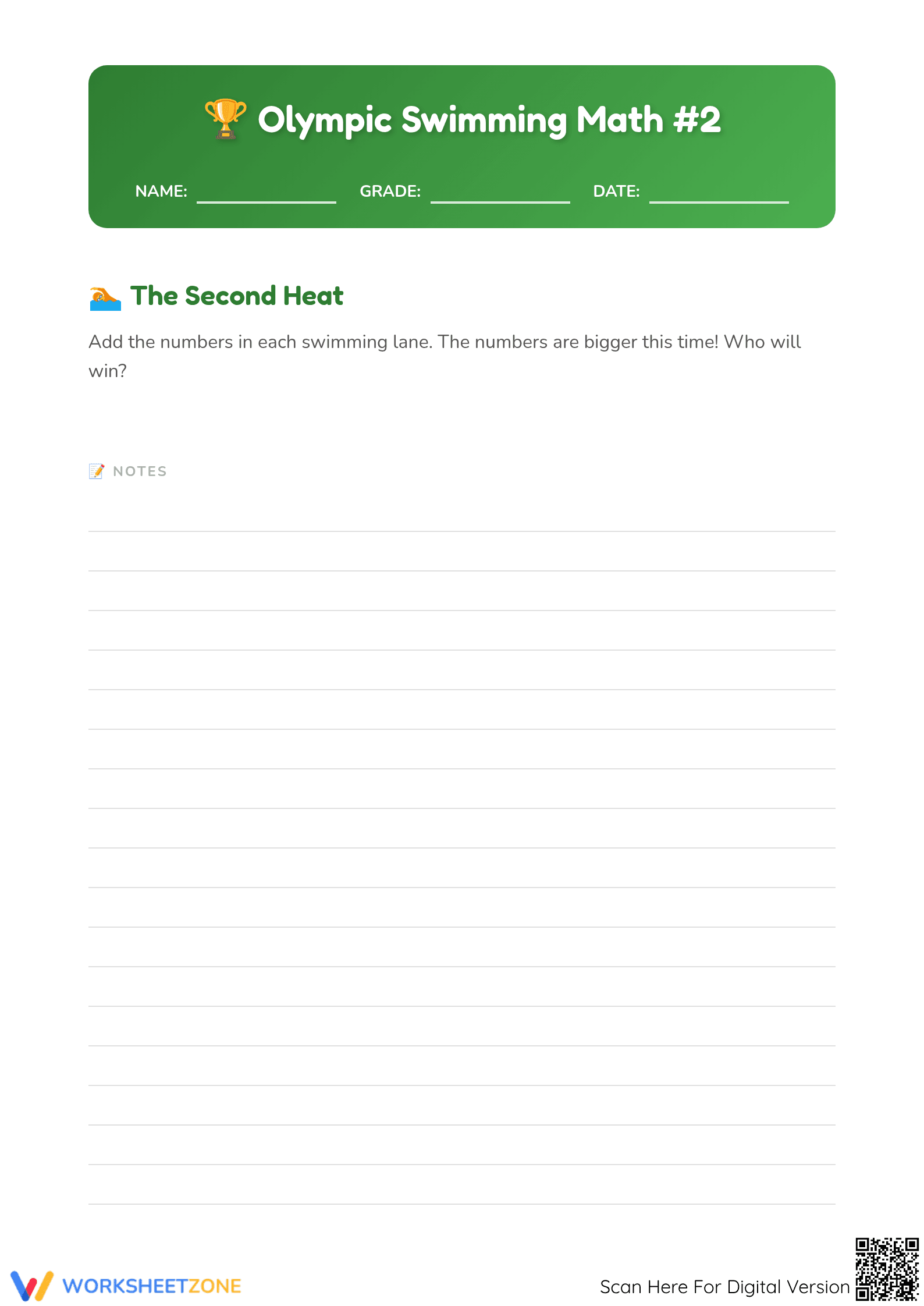 Printable Olympic Addition Worksheet | Grade 1 Math - Page 1