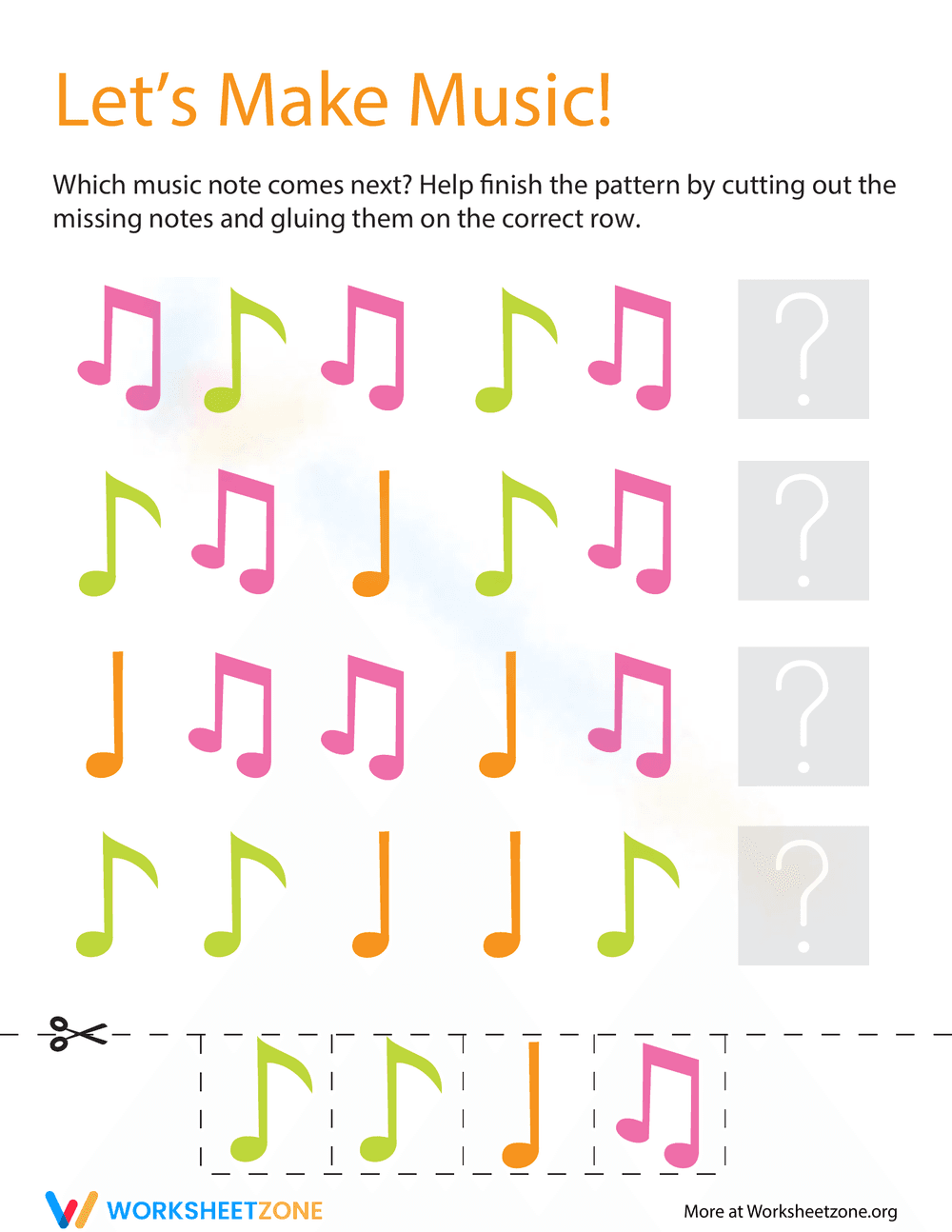 Patterns Music: Engaging Worksheet for Early Learners - Page 1