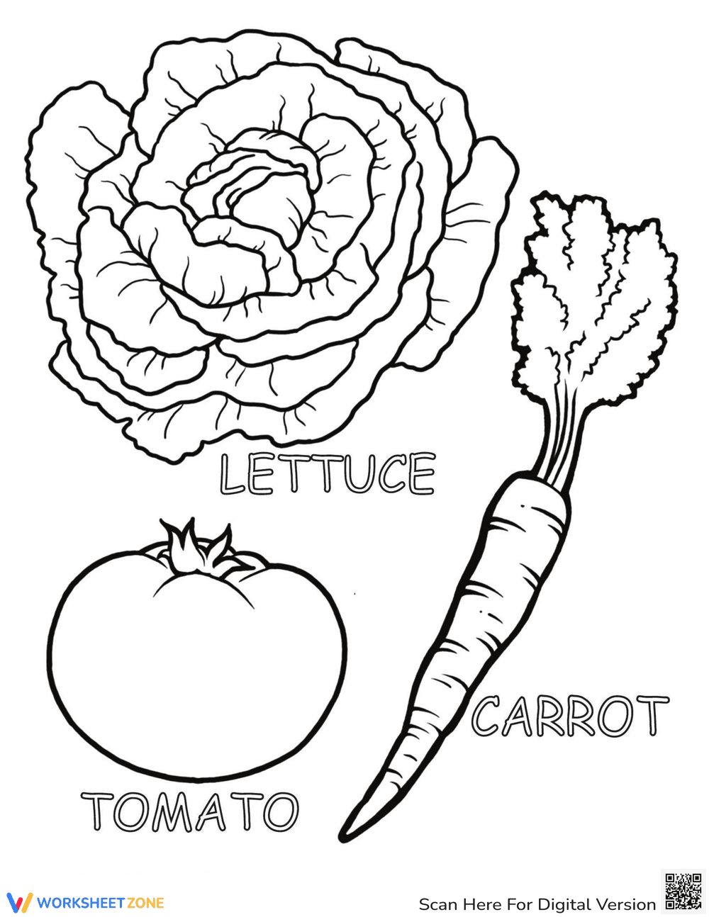 Vegetables Coloring Page - Page 1