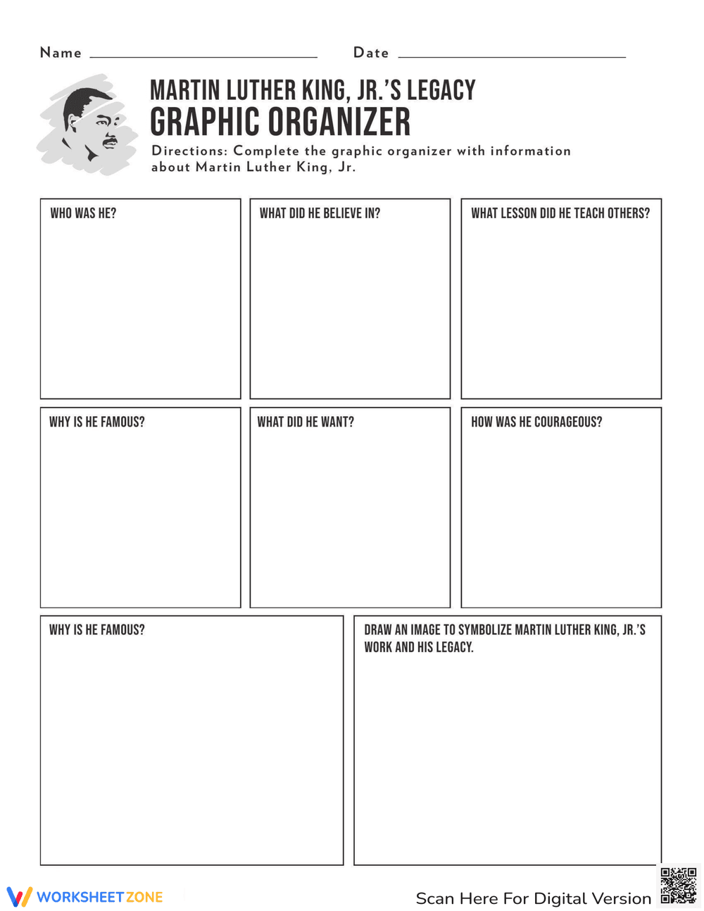 Martin Luther King Jr.: Graphic Organizer - Page 1
