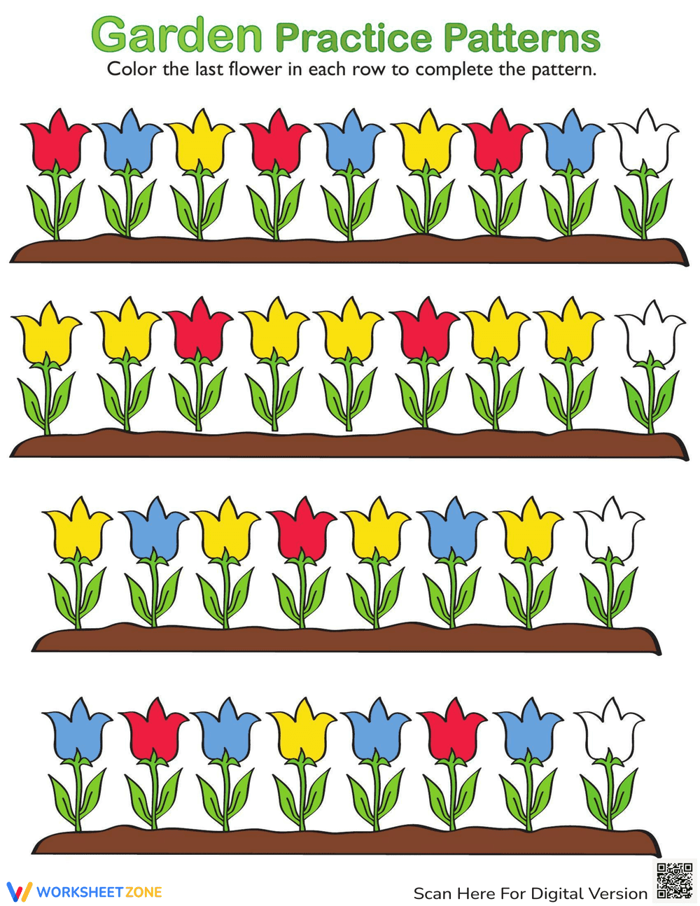 Creating a Flower Pattern Worksheet - Page 1