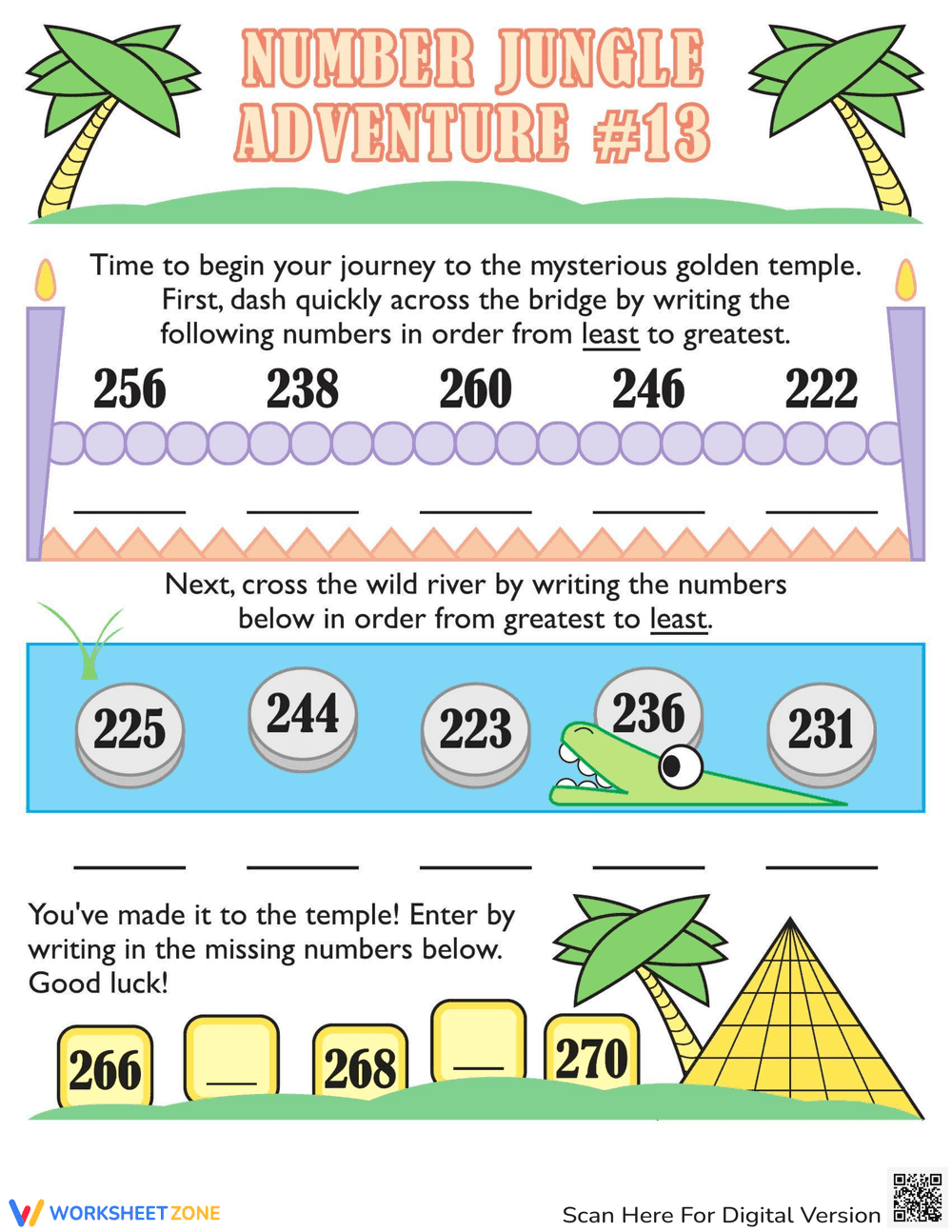 Putting Numbers in Order Themed Learning - Page 1