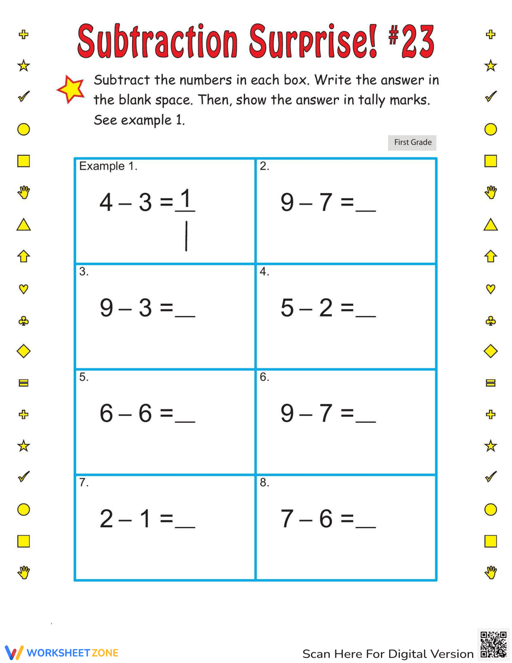 Subtraction Surprise: Practice Your Subtraction Skills - Page 1