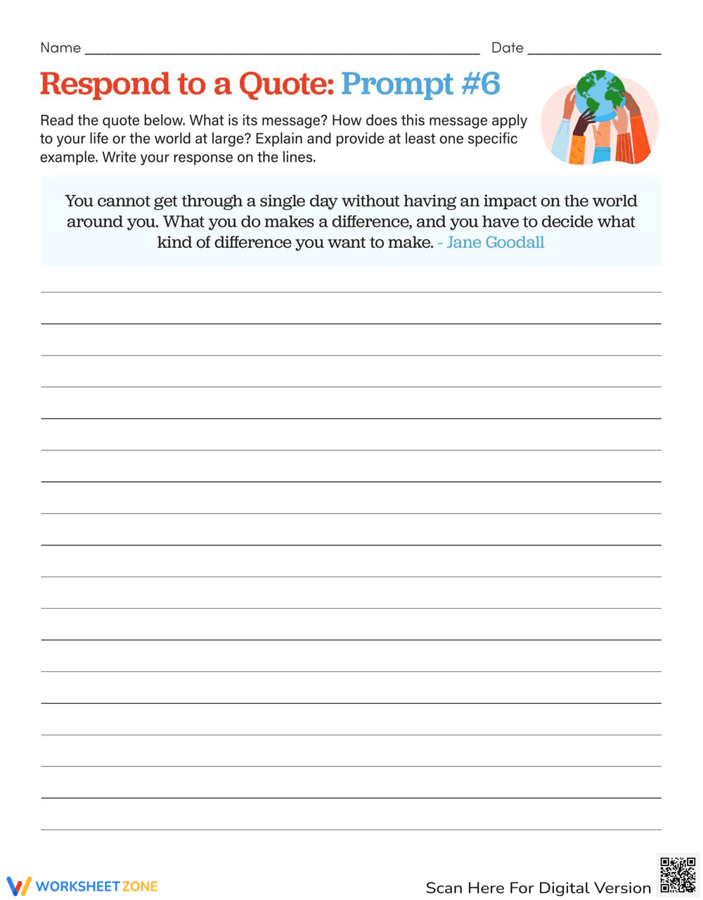 Respond to a Quote Prompt: Creative Writing - Page 1