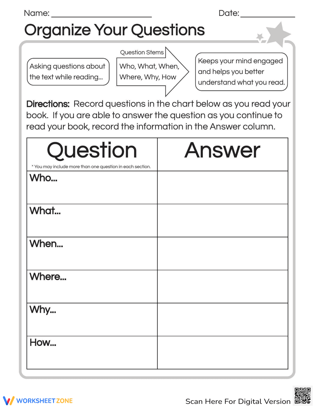 Organize Your Questions - Page 1