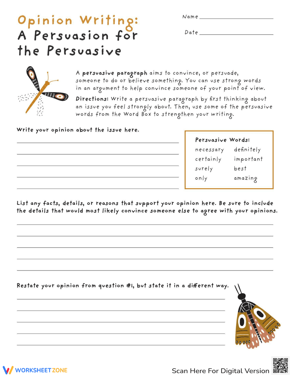 Persuasive Writing Practice Worksheet - Page 1