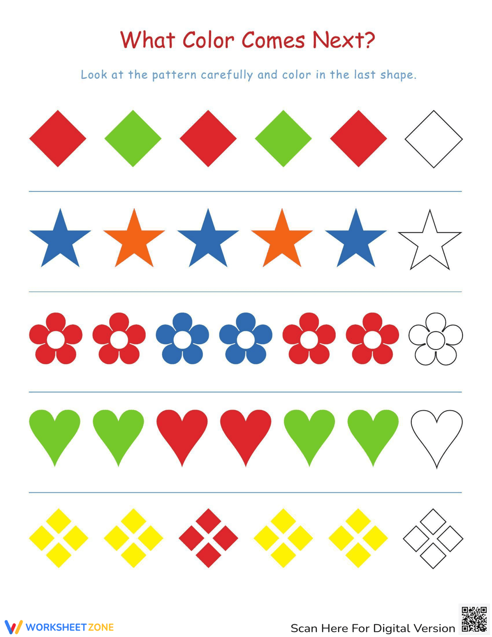 Finish the Pattern Worksheet - Page 1