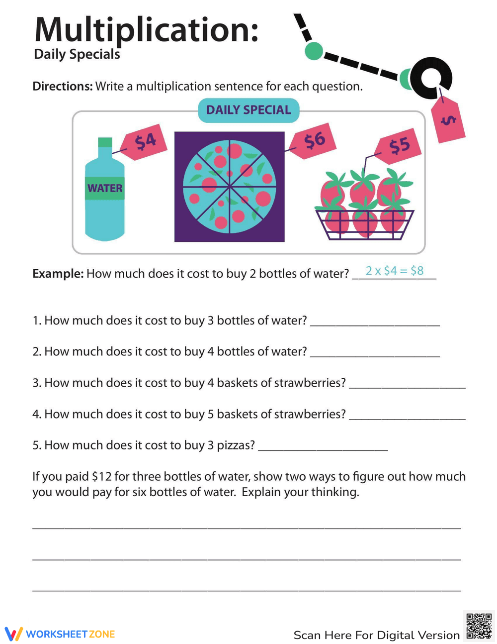 Multiplication: Daily Specials - Page 1