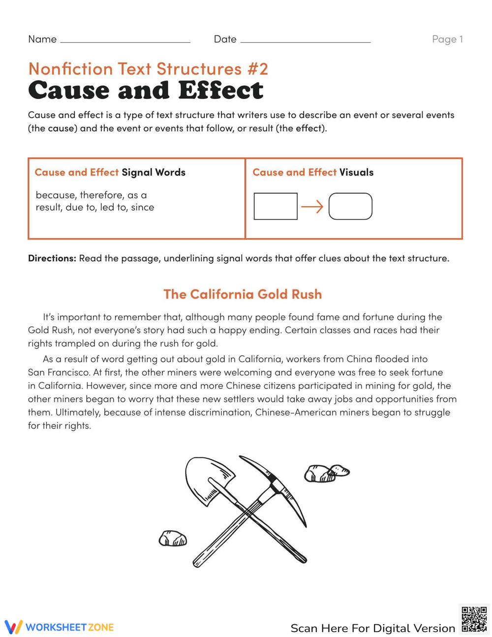 Nonfiction Cause and Effect - Page 1