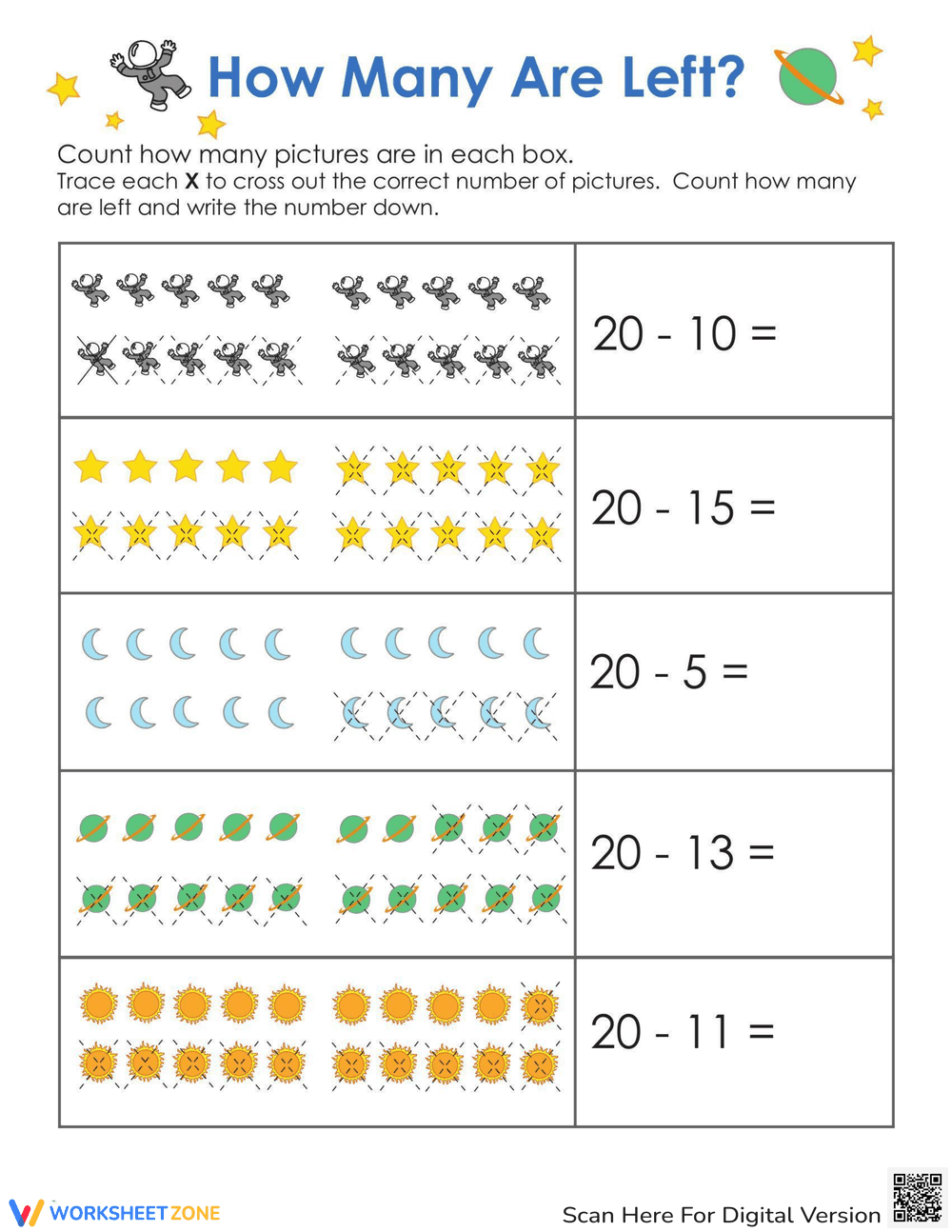 Double Digit Subtraction - Page 1