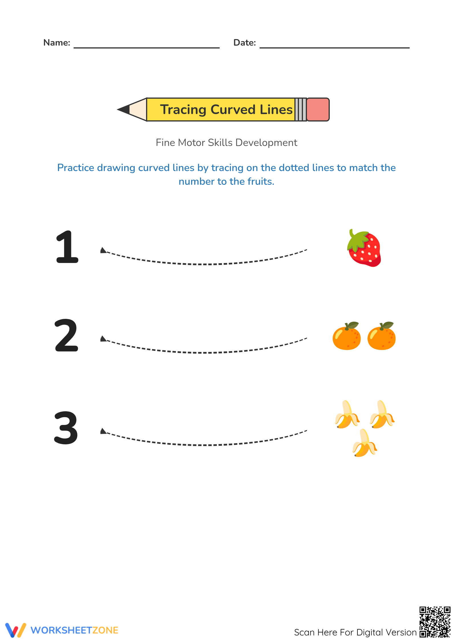 Printable Tracing & Counting Worksheet | Preschool - Page 1