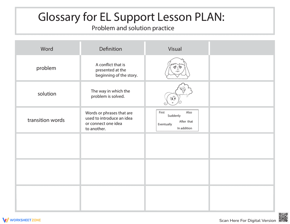 Glossary: Problem and Solution Practice - Page 1