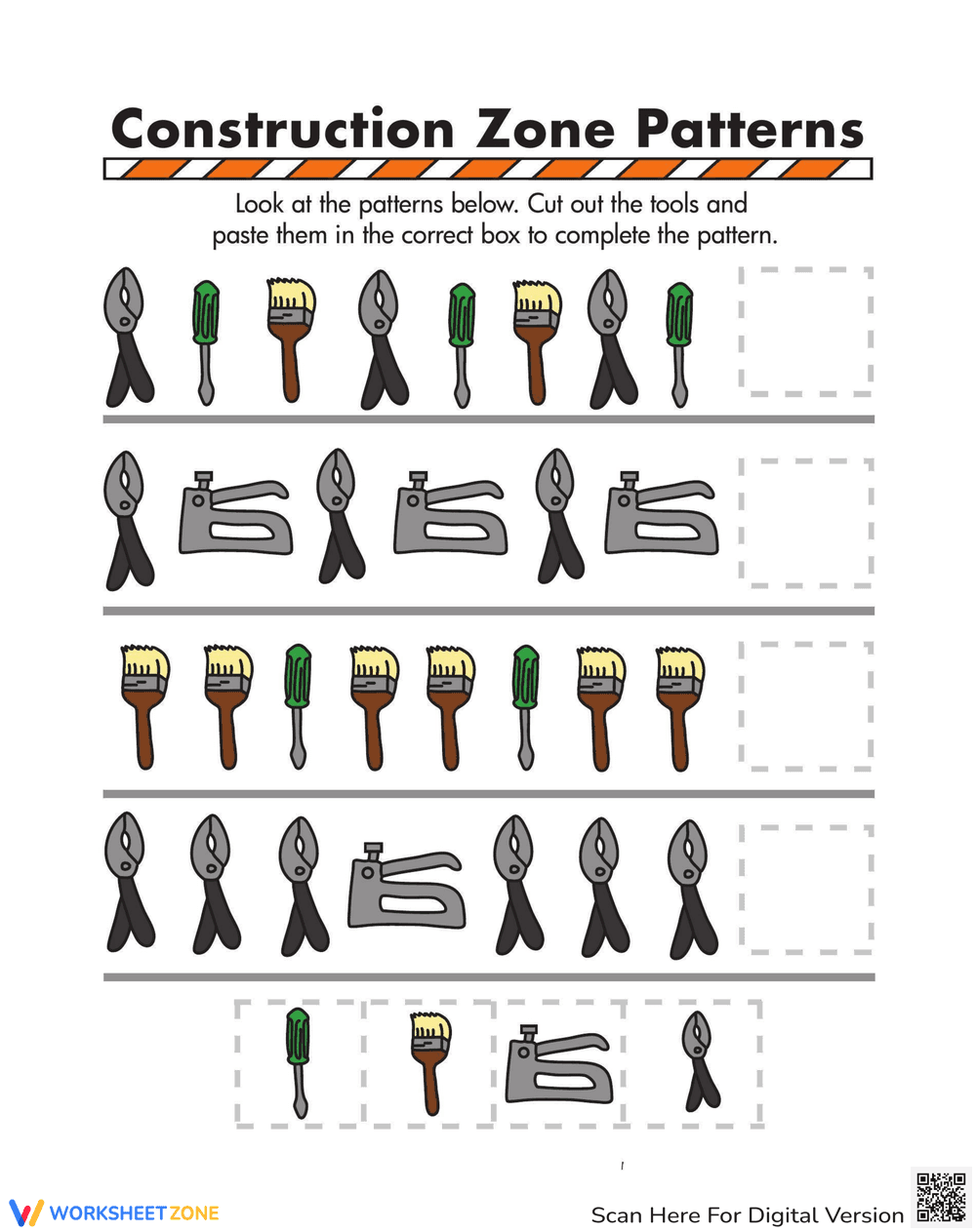 Explore Construction Patterns Worksheet - Page 1