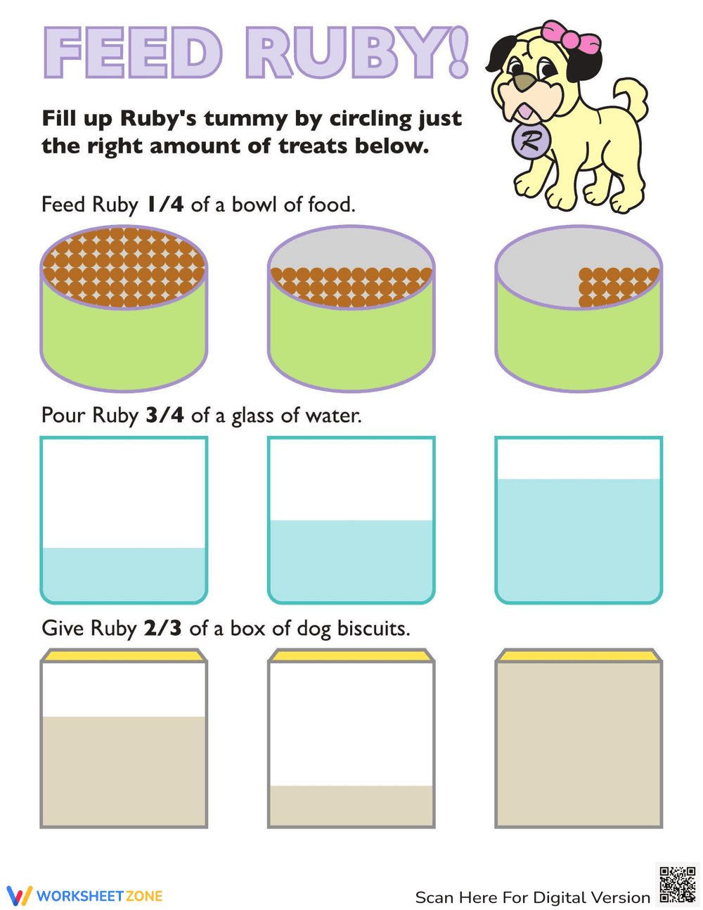 Food Fractions: Picture-Based Fraction Practice - Page 1