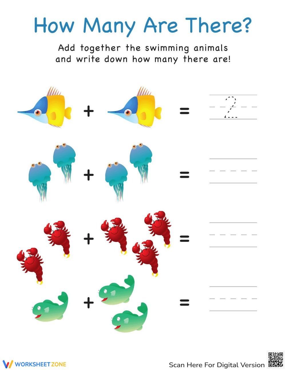 How Many Fish? Counting Practice - Page 1