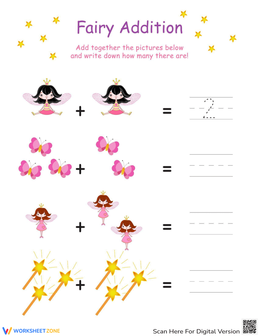 Picture Addition Worksheet for Early Learners - Page 1