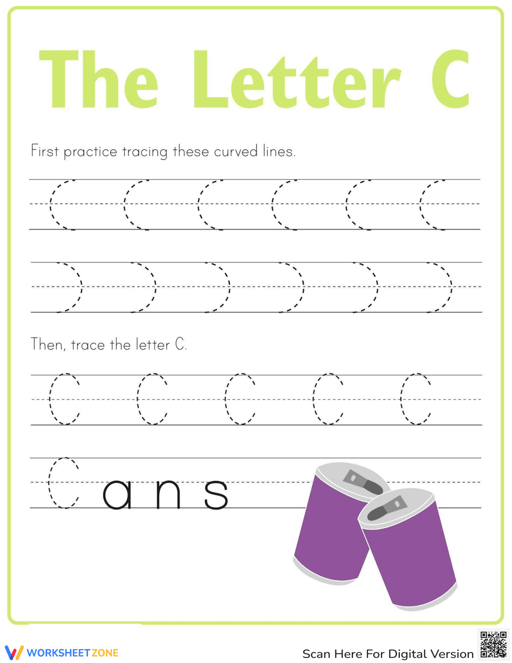 Letter C Formation: Handwriting Worksheet - Page 1
