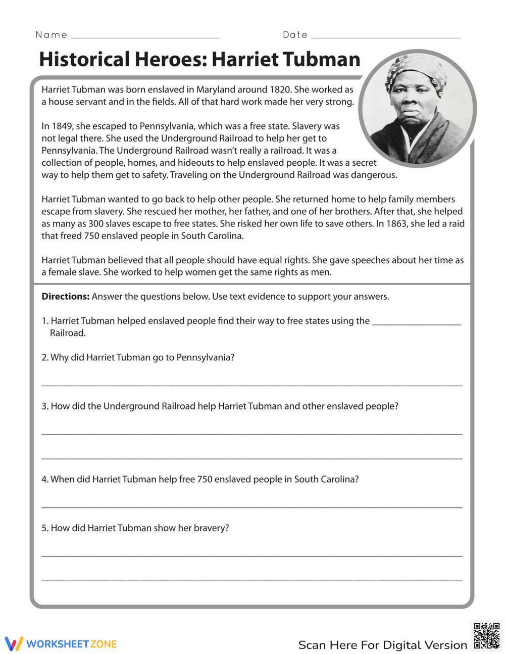Historical Heroes: Harriet Tubman - Page 1
