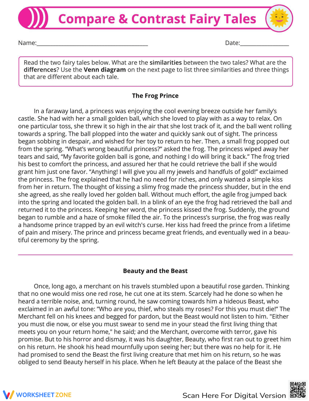 Compare and Contrast: Fairy Tales Analysis - Page 1
