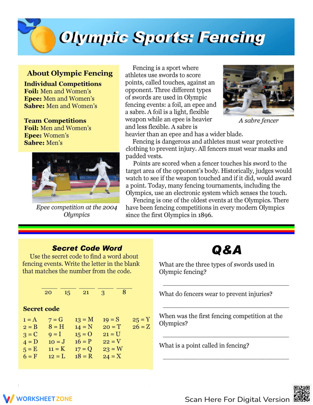 Olympic Sports: Fencing - Page 1