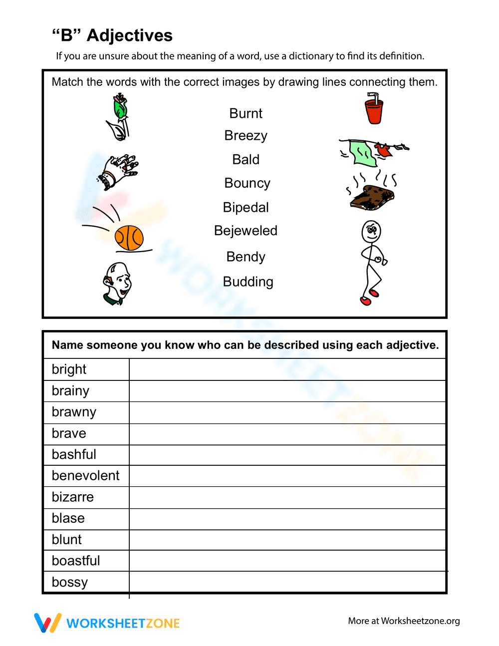 Adjectives Beginning with Letter B - Page 1