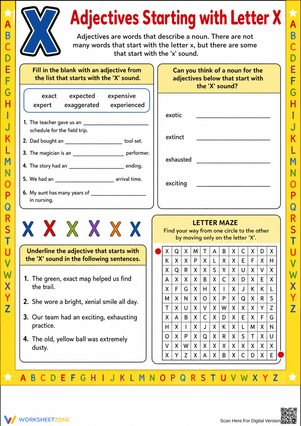 Adjectives Starting with Letter X - Page 1
