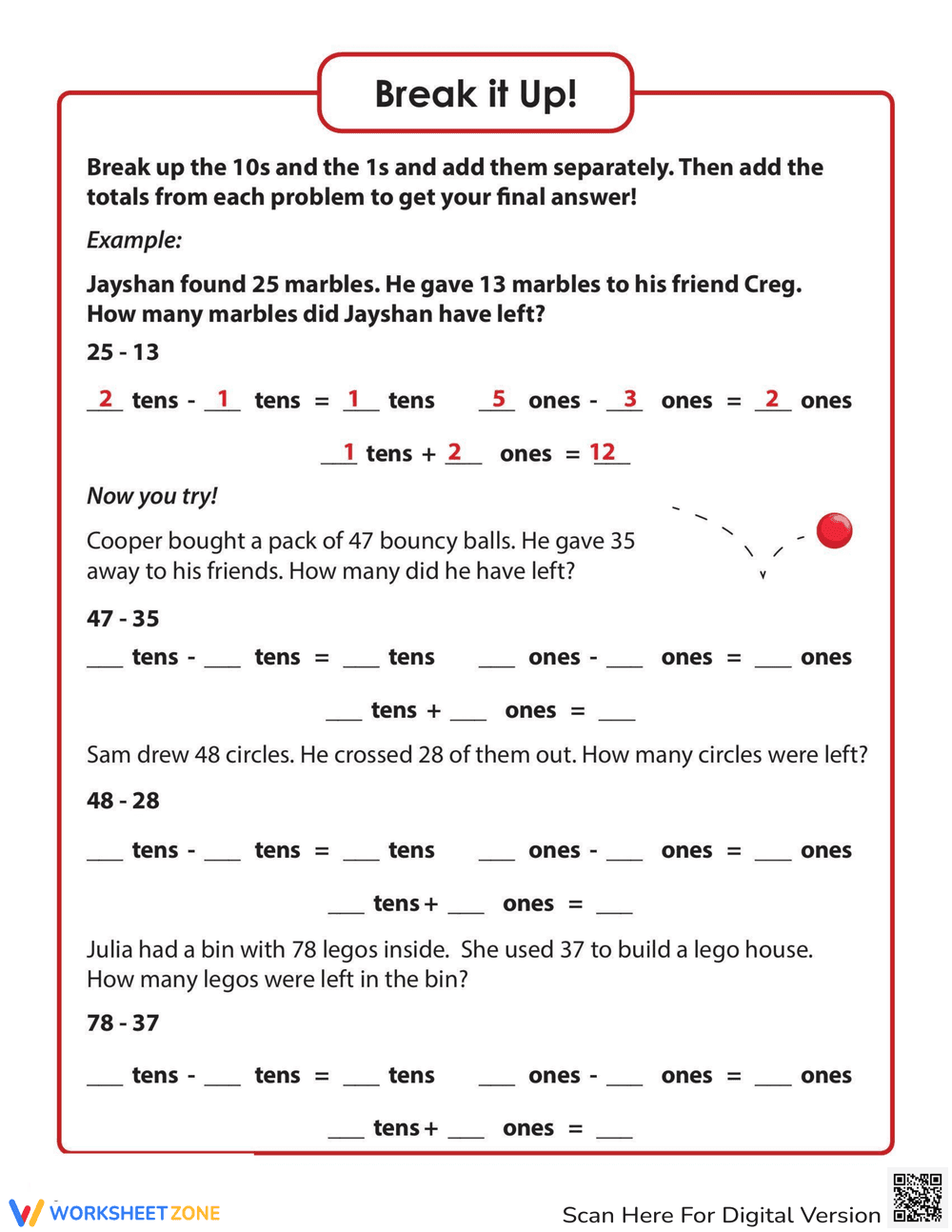 Break It Up II: Math Strategy Practice - Page 1