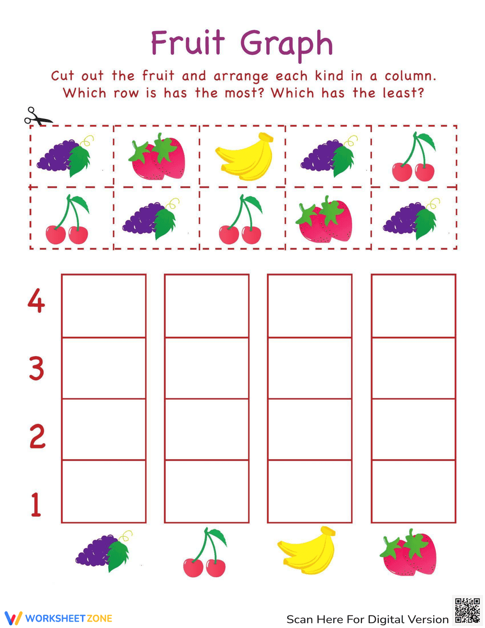 Cut Out Graph Fruit: Graphing Skills - Page 1